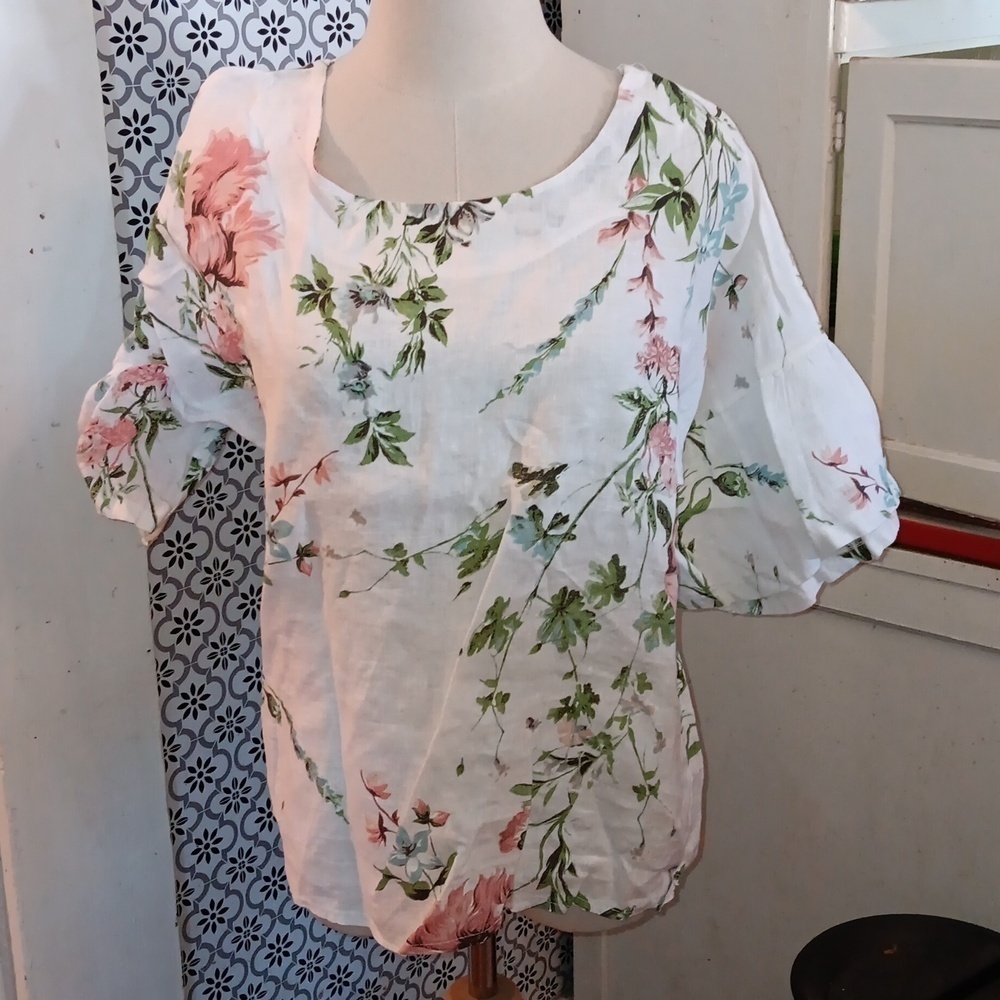 Laura Bianchi small 100% linen shirt